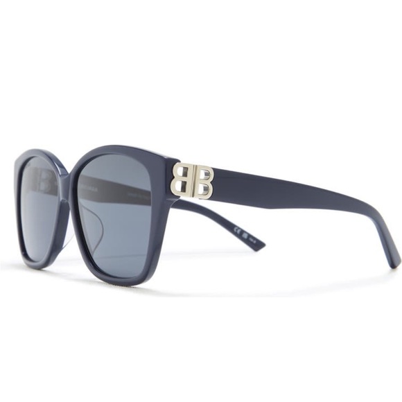 59mm Balenciaga Sunglasses Blue & Silver - Picture 2 of 12